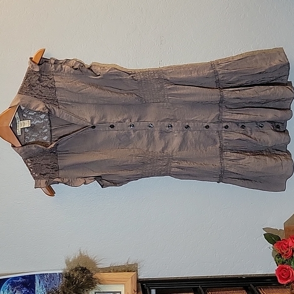 AMERICAN RAGCIE Lace Detail Button Up Dress Large - Picture 1 of 12